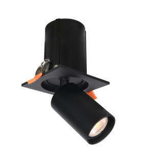 Termo Square Recessed Downlight Black Sandblasted-1