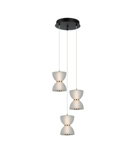 Tica Cluster Pendant Ceiling Light Black White 3000K Warm White 3xLED-1