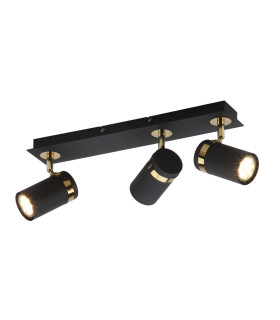 Verano Ceiling Spotlight Bar Matt Black Gold Chrome 3xGU10-1