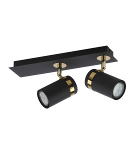 Verano Twin Ceiling Spotlight Matt Black Gold Chrome 2xGU10-4