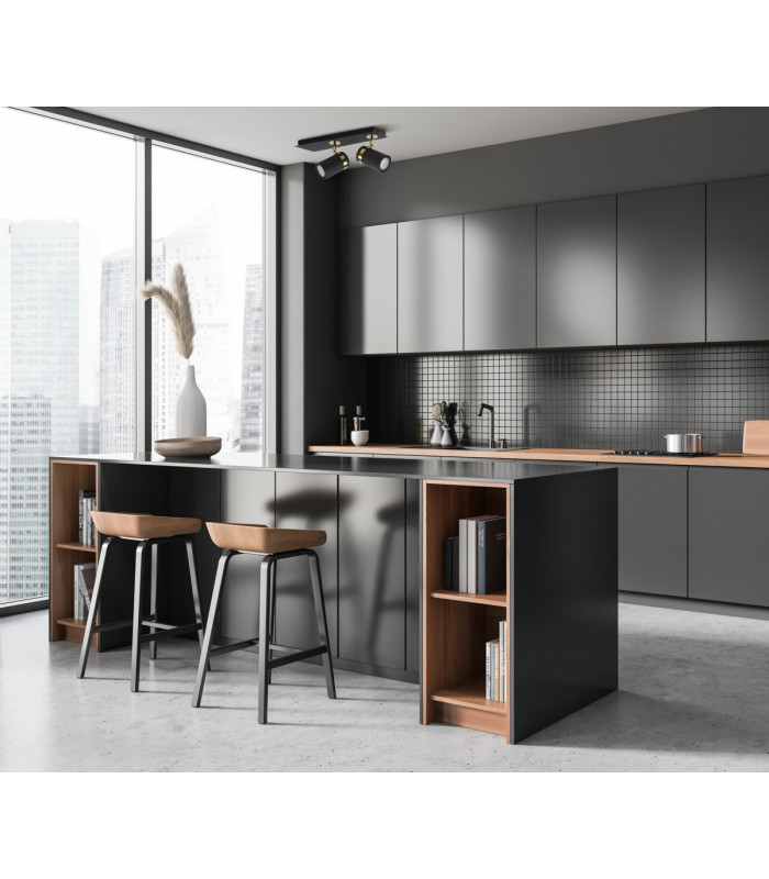 Verano Twin Ceiling Spotlight Matt Black Gold Chrome 2xGU10-5