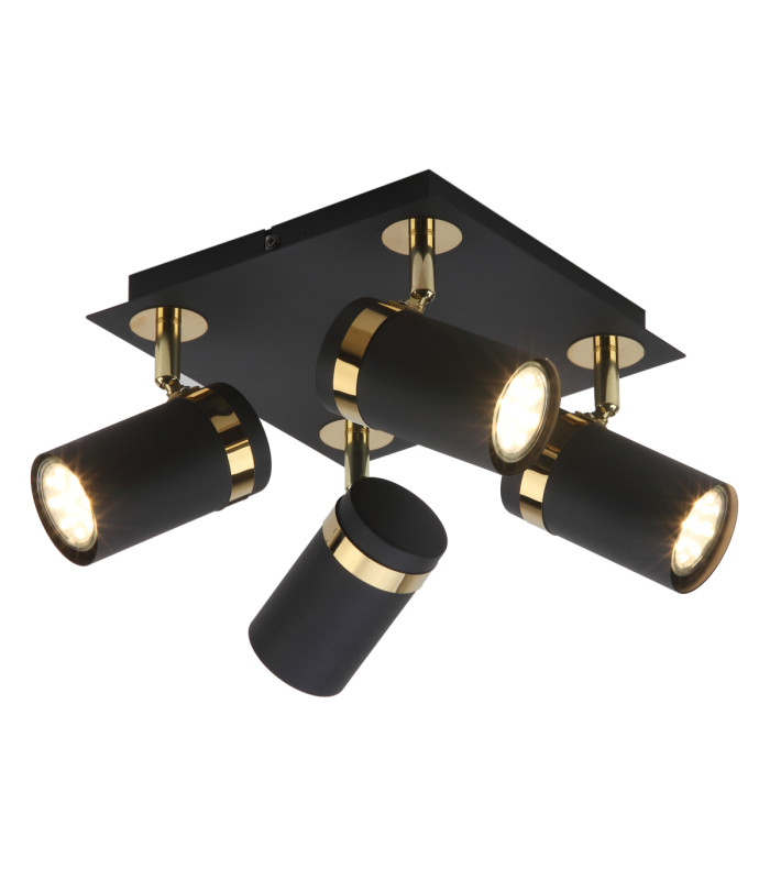Verano Ceiling Spotlight Clusters Matt Black Gold Chrome 4xGU10-1