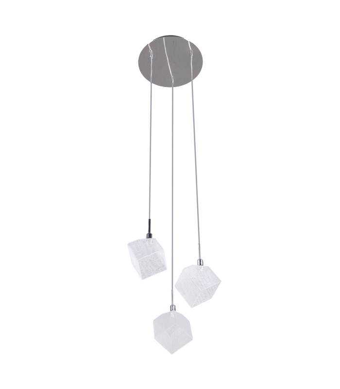 Zen Cluster Pendant Ceiling Light Chrome 3xG9-1