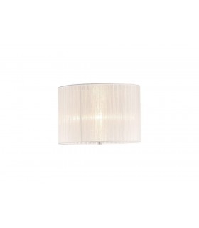 Round Organza Shade White 380mm x 260mm, Suitable For Floor Lamp - 1