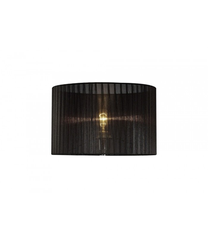 Round Organza Shade Black 360mm x 230mm, Suitable For Table Lamp - 1