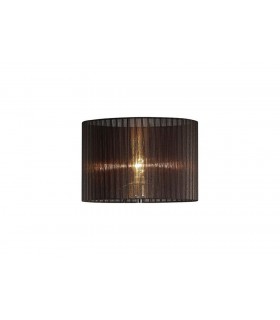 Round Organza Shade Black 380mm x 260mm, Suitable For Floor Lamp - 1