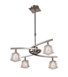 Telescopic Ceiling Pendant Semi Flush Convertible 4 Light G9, Satin Nickel - 1