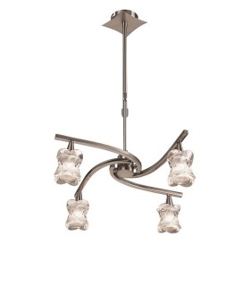 Telescopic Ceiling Pendant Semi Flush Convertible 4 Light G9, Satin Nickel - 1