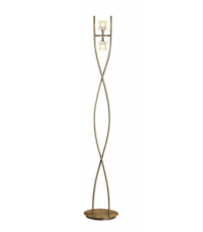 Floor Lamp 2 Light G9, Antique Brass - 1