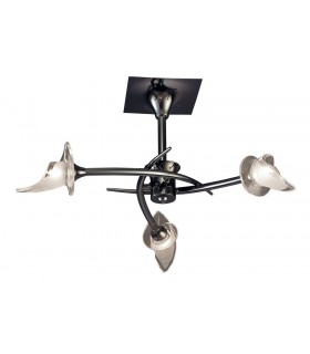 Semi Flush Ceiling Round 3 Light G9, Black Chrome - 1