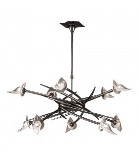 Ceiling Pendant Up-Down Round 10 Light G9, Black Chrome - 1