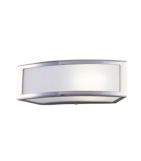 E27 Flush Wall Lamp 1 Light E27, Polished Chrome, White Acrylic - 1