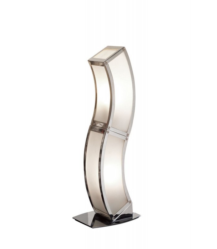 E27 Table Lamp 2 Light E27, Polished Chrome, White Acrylic - 1