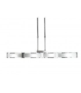 E27 Ceiling Pendant 4 Light E27 Bar, Polished Chrome, White Acrylic - 1