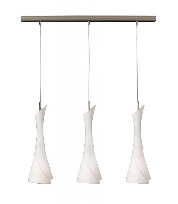 Ceiling Pendant 3 Light E27 Line, Satin Nickel - 1