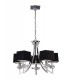 Ceiling Pendant 5 Light E14, Polished Chrome with Black Shades - 1