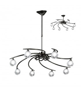 Telescopic Semi Flush 8 Light G9, Black Chrome - 1