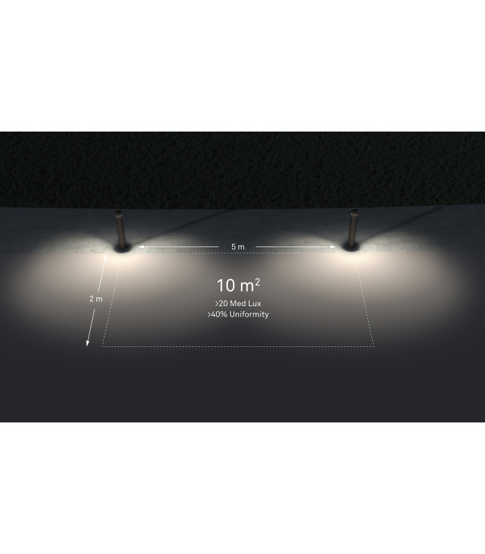 Rek Outdoor Bollard 93.3cm Urban Grey LED 40W 3000K IP66 Dali Dimmming-3
