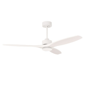 Stem 133cm Ceiling Fan White With White Blades Sandblasted LED 20.2W CCT 3000-4000-5000K On-Off