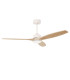 Stem 133cm Ceiling Fan White With Light Wood Blades Sandblasted LED 20.2W CCT 3000-4000-5000K On-Off