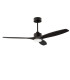 Stem 133cm Ceiling Fan Black With Black Blades Sandblasted LED 20.2W CCT 3000-4000-5000K On-Off