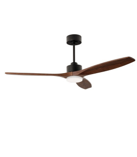 Stem 133cm Ceiling Fan Black With Dark Wood Blades Sandblasted LED 20.2W CCT 3000-4000-5000K On-Off-1