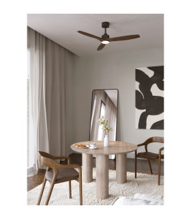 Stem 133cm Ceiling Fan Black With Dark Wood Blades Sandblasted LED 20.2W CCT 3000-4000-5000K On-Off-2