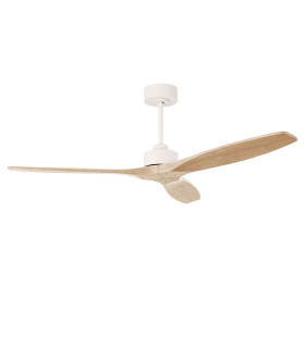 Stem 133cm Ceiling Fan White With Light Wood Blades-1