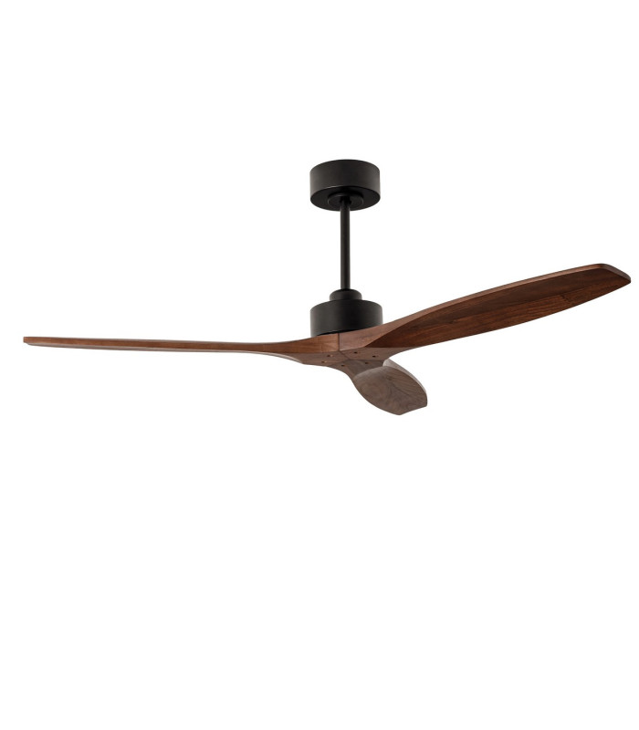 Stem 133cm Ceiling Fan Black With Dark Wood Blades