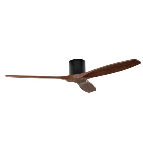 Stem 132cm Ceiling Fan Black With Dark Wood Blades-1