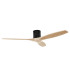 Stem 132cm Ceiling Fan Black With Light Wood Blades