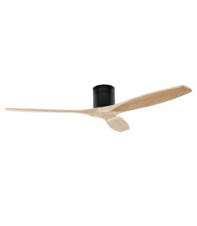 Stem 132cm Ceiling Fan Black With Light Wood Blades
