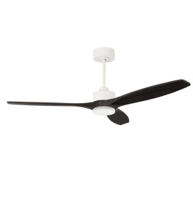 Stem 133cm Ceiling Fan White With Black Blades Sandblasted LED 20.2W CCT 3000-4000-5000K On-Off