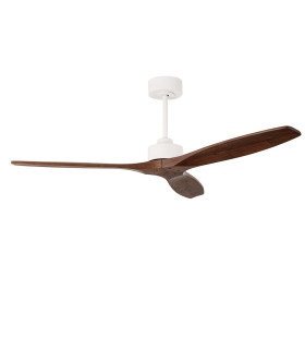 Stem 133cm Ceiling Fan White With Dark Wood Blades