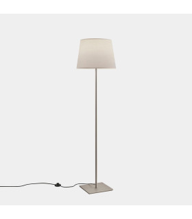Metrica Square Floor Lamp with Tapered Shade Satin Nickel E27 15W
