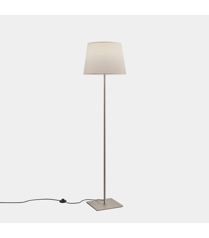 Metrica Square Floor Lamp with Tapered Shade Satin Nickel E27 15W
