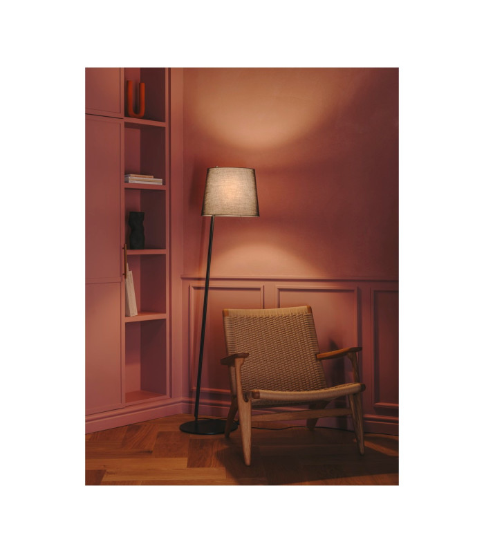 Clip Floor Lamp with Tapered Shade Black E27 15W-2