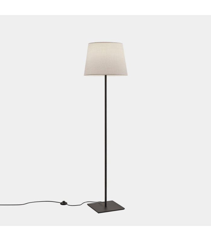 Metrica Square Floor Lamp with Tapered Shade Black E27 15W