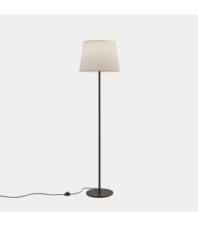 Metrica Round Floor Lamp with Tapered Shade Black E27 15W