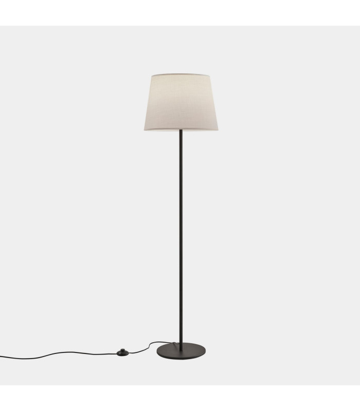 Metrica Round Floor Lamp with Tapered Shade Black E27 15W