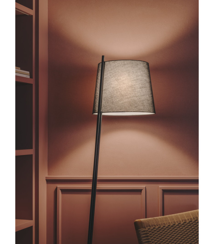 Clip Floor Lamp with Tapered Shade Black E27 15W-3