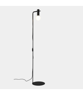Nude Single Curved Floor Lamp Black E27 15W-1