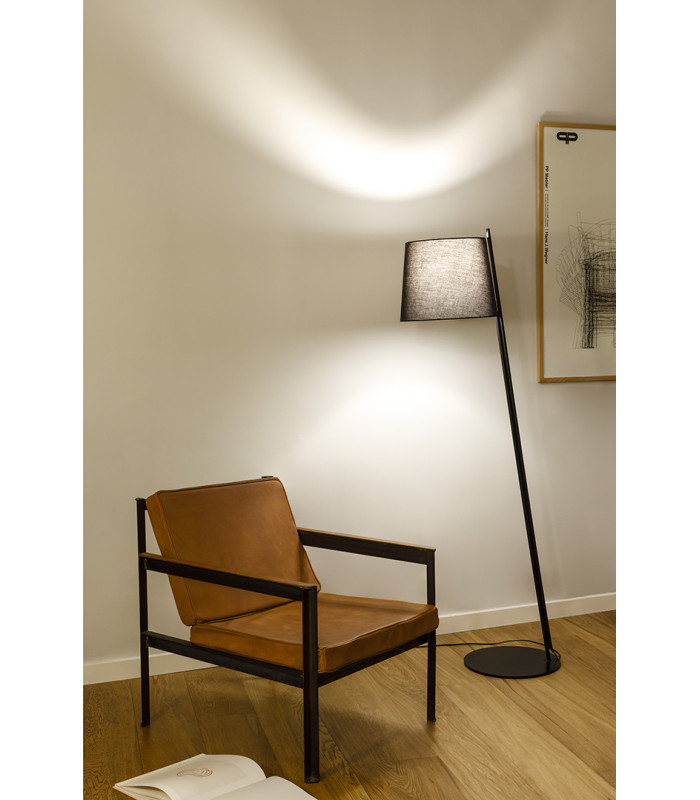 Clip Floor Lamp with Tapered Shade Black E27 15W-4