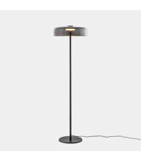 Levels Single Dome 42cm LED Integrated Floor Lamp Black Fumé 17W CCT 2700-3000-4000K Push-1