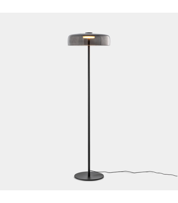 Levels Single Dome 42cm LED Integrated Floor Lamp Black Fumé 17W CCT 2700-3000-4000K Push-1