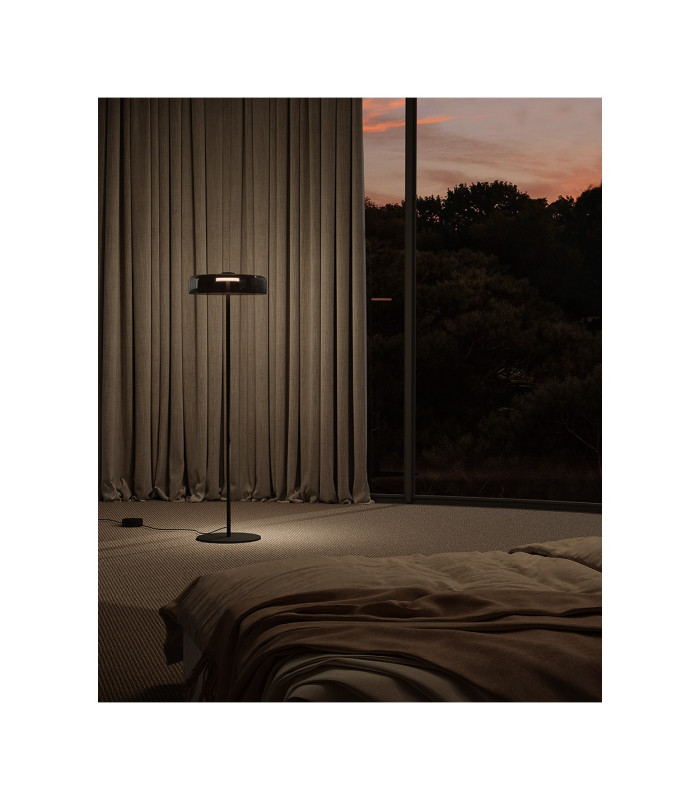 Levels Single Dome 42cm LED Integrated Floor Lamp Black Fumé 17W CCT 2700-3000-4000K Push-2