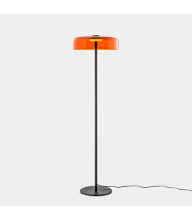 Levels Single Dome 42cm LED Integrated Floor Lamp Black Amber 17W CCT 2700-3000-4000K Push-1
