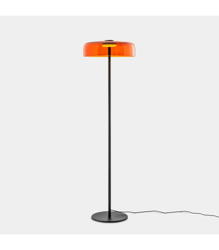 Levels Single Dome 42cm LED Integrated Floor Lamp Black Amber 17W CCT 2700-3000-4000K Push-1