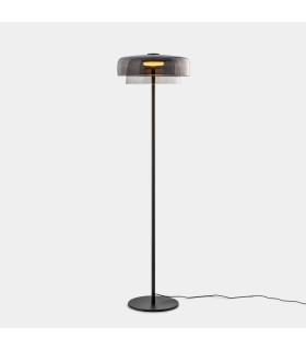 Levels Twin Dome 42cm LED Integrated Floor Lamp Black Fumé 17W CCT 2700-3000-4000K Push-1