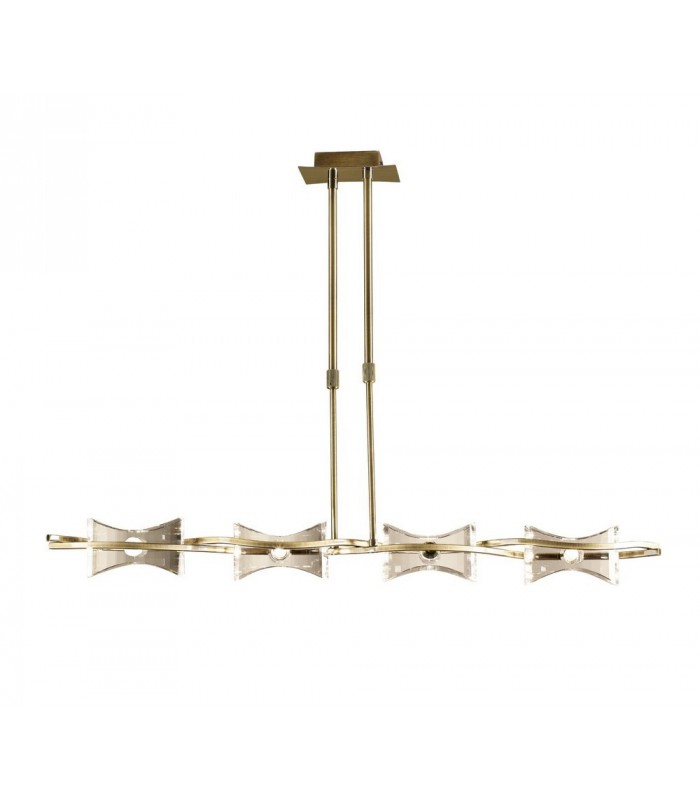 Telescopic 4 Light G9 Line, Antique Brass - 1